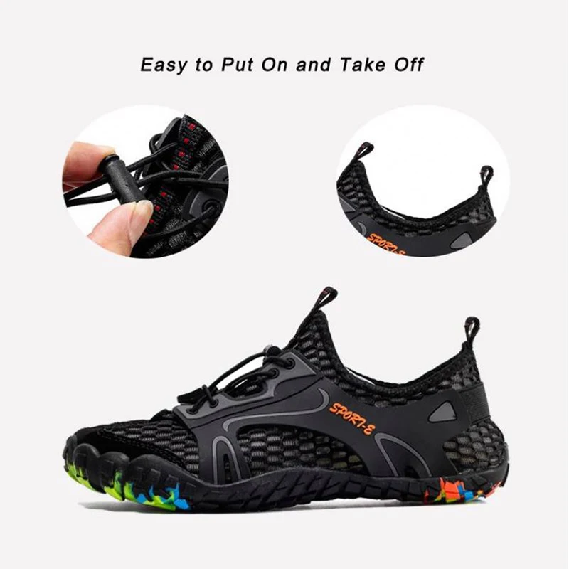 JIEMIAO New Summer Men Women Trekking Hiking Shoes Outdoor Breathable Mesh Men Sneakers Soft Comfortable Quick-dry Water Shoes