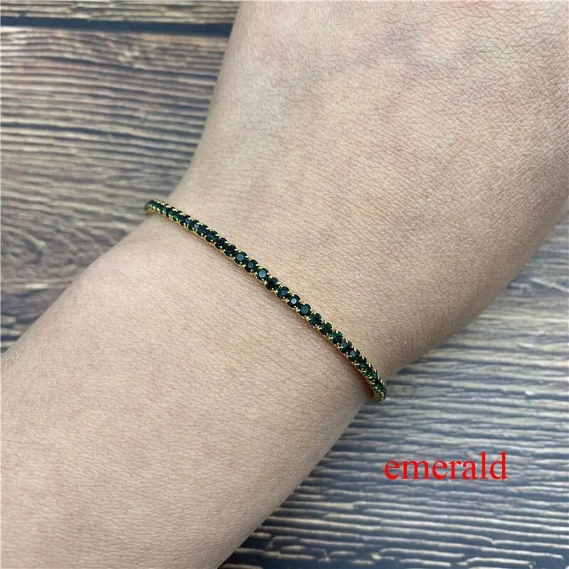 Emerald 1 шт Стразы Браслеты Изящные сложенные Браслеты эластичные браслеты для женщин браслеты - Окраска металла: Emerald