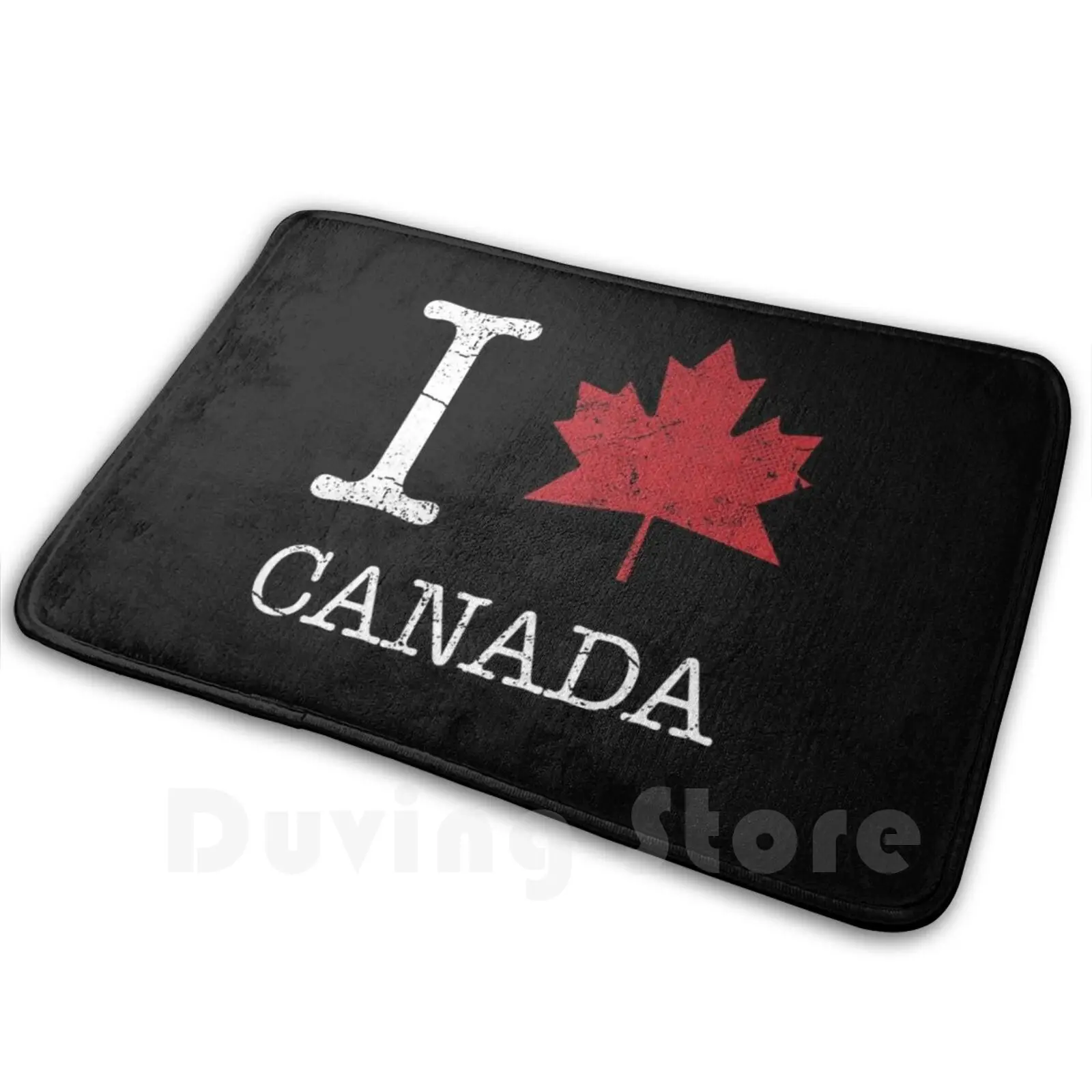 

I Heart Canada Carpet Mat Rug Cushion Soft Canada Canadian Curling Flag Funny Hockey Maple Leaf Vintage