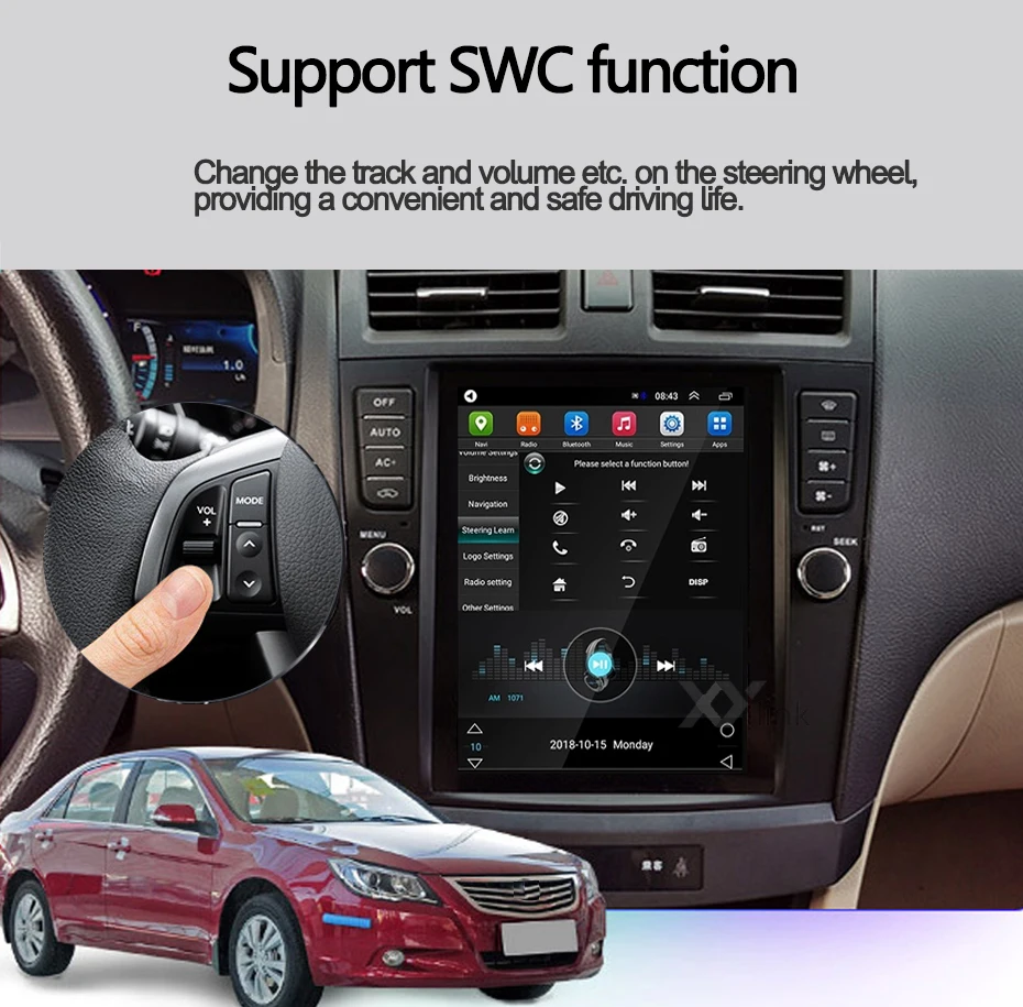 Автомобильная стереосистема 9 7 дюйма в стиле Tesla Android 10 0 Gps 4g для Toyota Highlander 2007-2013