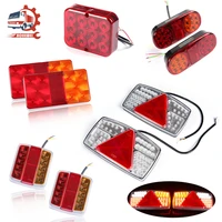 aohewei 2x led trailer tail light truck fog lights stop brake rear indicator license plate lamps waterproof 12v for boat lorry