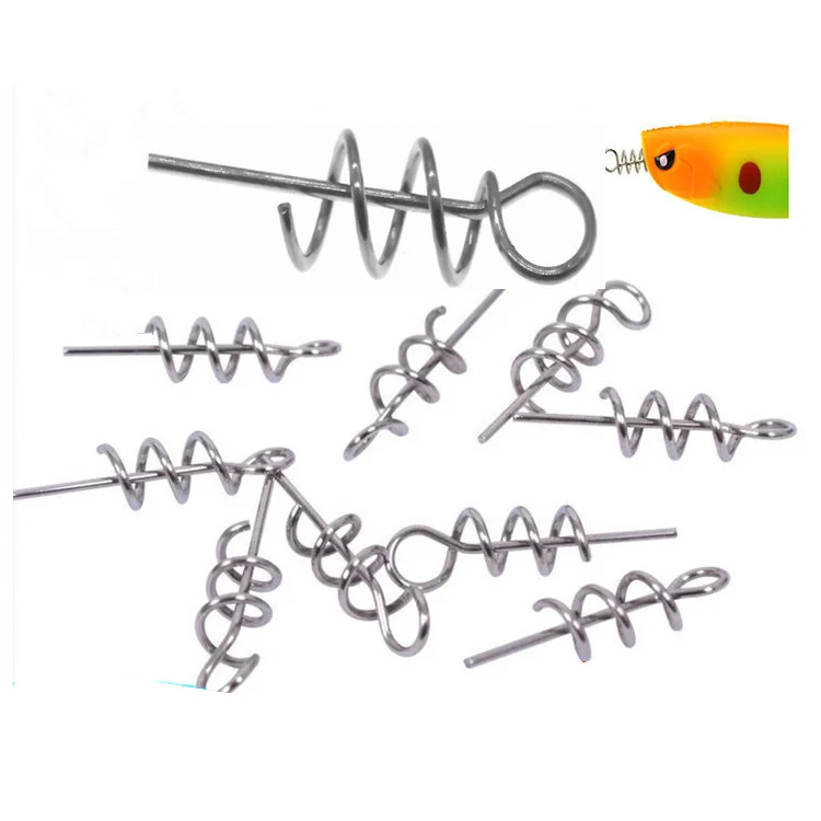 

50/100pcs Stainless Steel Lure Soft Bait Lock Pin Crank Hook Spring Lock Fishing Pin Screw Fishing Connector Snap Lure Tackle