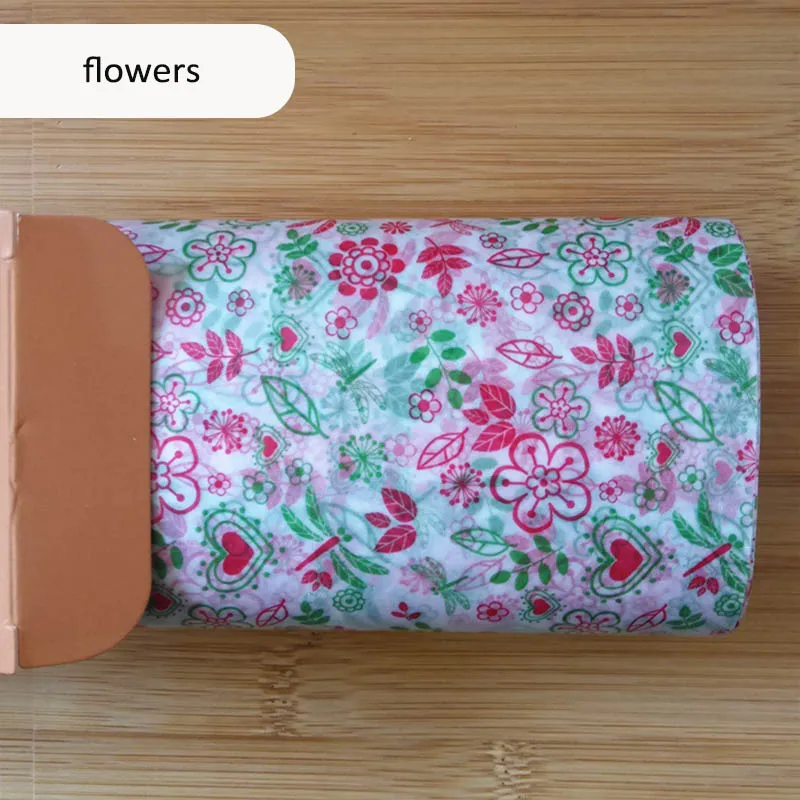 flowers 50 шт. пищевая вощеная бумага обертки пищевая смазка бумажные инструменты для выпечки хлеб бургер фри посылка оберточная бумага - Цвет: flowers