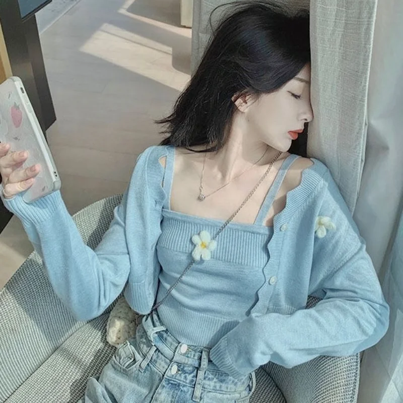 Кардиган милый цветочный весенний женский облегающий укороченный кардиган в