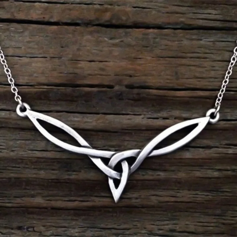 Модное большое ожерелье с кулоном в виде креста Ирландский Узел художественное