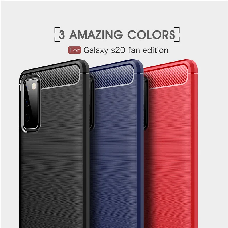 Soft Carbon Fiber Case For Samsung Galaxy S20 FE Case S20 Cover Protective Back Phone Bumper For Samsung Galaxy S20 Funda
