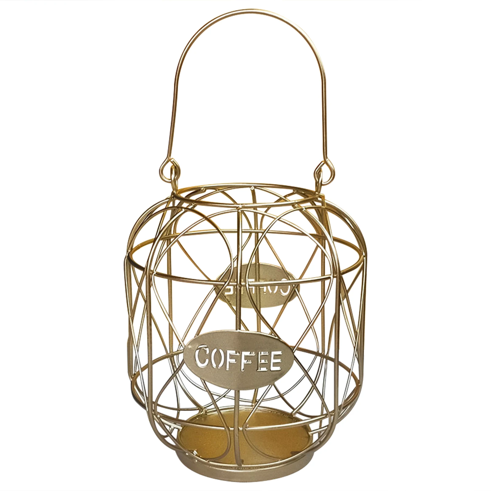 

Wrought Iron Coffee Pod Basket Lantern Coffee Capsule Pod Holder Coffee Storage Supplies for Home Kitchen Cafe