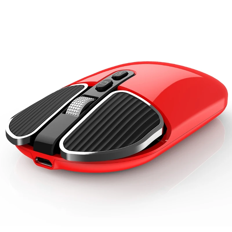 

2.4g M203 Usb Mute Mouse Ergonomics Optical Mouse Metal Roller Mouse Adjustable W8ED