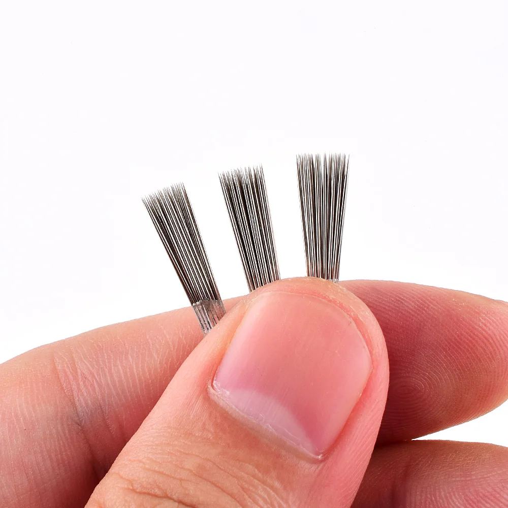 5 шт./лот в форме метлы одноразовые 40 Pin Круглые микроблейдинг Иглы для татуировки Мануэль Ручка 3d Перманентный туман бровей губ Макияж
