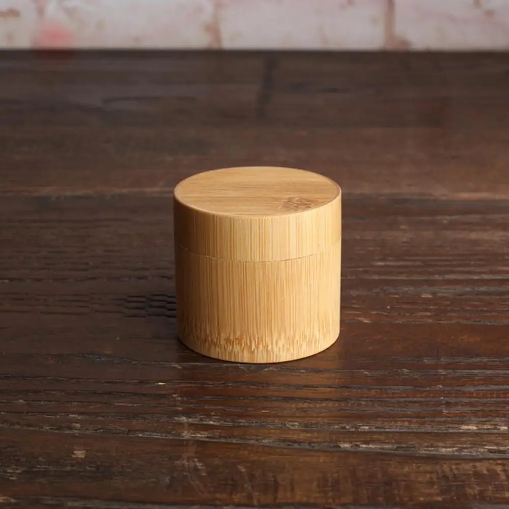 Мини Круглые бамбуковые ручки для Чай коробка мачча хранения канистра Колонка