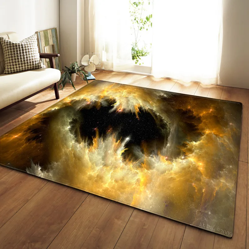 

The latest generation of large area living carpet bedroom carpet soft tea Plush space Galaxy space home carpet---VVV