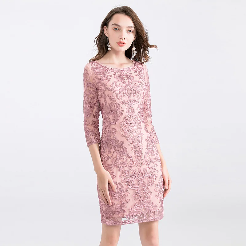 

Женское офисное платье, осеннее платье с вышивкой, праздничное платье высшего качества, винтажные платья с цветами, лето 2021