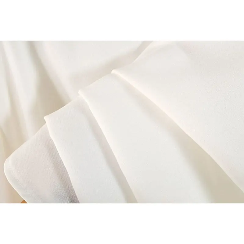 

XITAO Pleated Chiffon Blouse Fashion New White Black Single Breast Plus Size Goddess Fan Casual Style Loose Shirt Top ZP2837