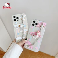 sanrio melody for iphone 12 12 pro 12 promax bracelet cartoon back cover phone case for iphone 11 pro max x xs max xr 7 8 plus