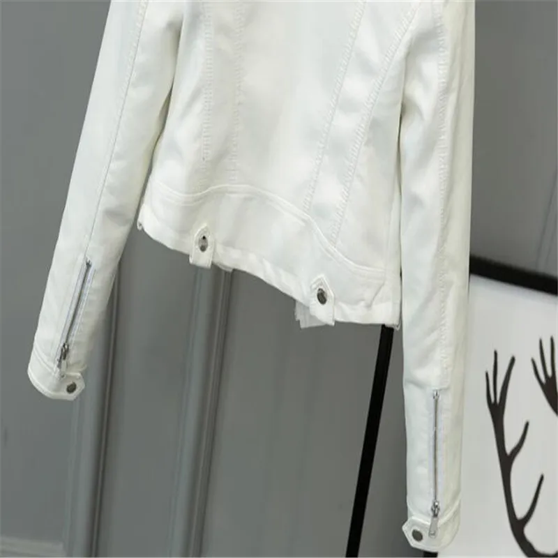 

2021 Lika S-XXL New Spring Fashion Bright Colors Good Quality Ladies Basic Street Women Short PU Leather Jacket FREE Accessories