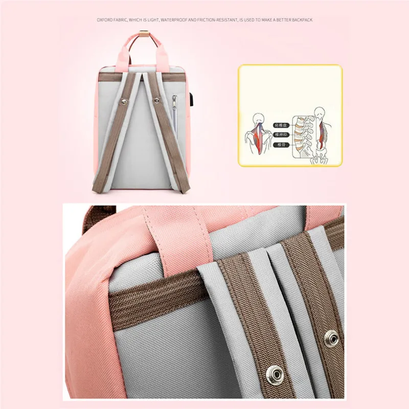 School Backpacks For Teenagers High Quality Women Waterproof Mum Bag Multi-function Backpack Wild Large Capacity E7
