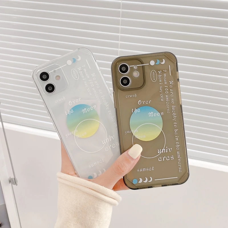 

Original Art Retro Planet Lable Phone Case For iPhone 11 12 Pro Max X Xs Max Xr 7 8 Puls SE2020 Cases Transparent Soft TPU Cover