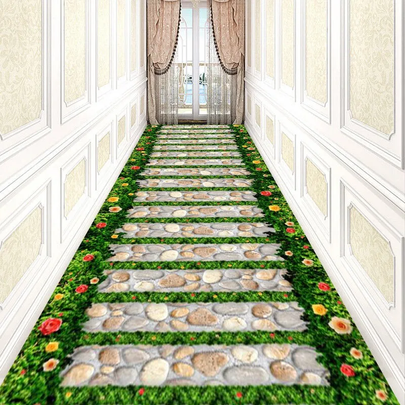 

Reese 3D Visual Forest Bridge Lobby Carpets Living Room Porch Anti Slip Area Rugs Hallway Corridor Aisle Restaurant Party Decor