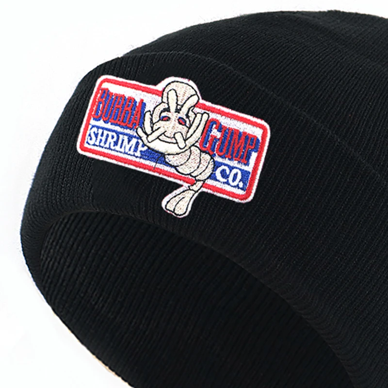 1994 BUBBA GUMP креветки beanie шляпа хлопок гибкий вышивка Форрест Гамп кепки для мужчин