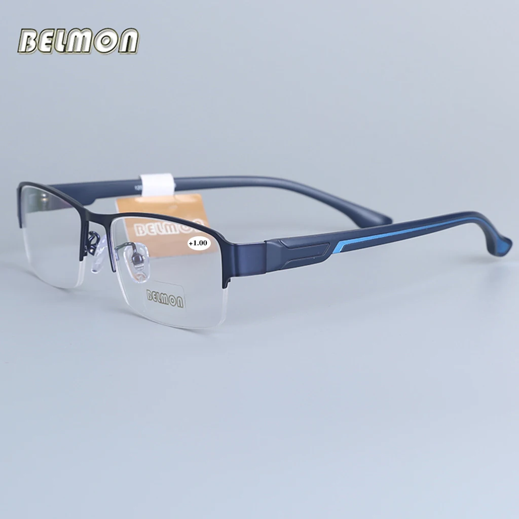 

Belmon Reading Glasses Men Women Half-frame Diopter Glasses Male Presbyopic Eyeglasses +1.0+1.5+2.0+2.5+3.0+3.5+4.0 12006A