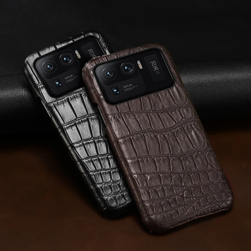 Natural Crocodile Leather Case for Xiaomi Mi 11 12 Lite 12X 11T 12S Ultra Poco X3 X4 Pro F3 F4 GT Cover for Redmi Note 11 10 Pro