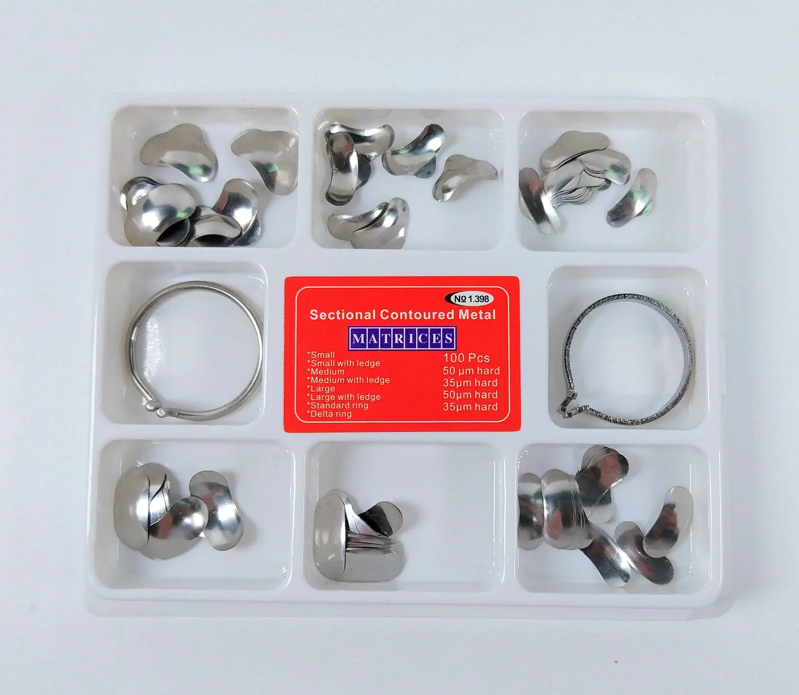 5Sets TOR Dental Matrix Bands Sectional Contoured Matrices Delta Rings Gingival Wall (100+2)/Kit | Красота и здоровье