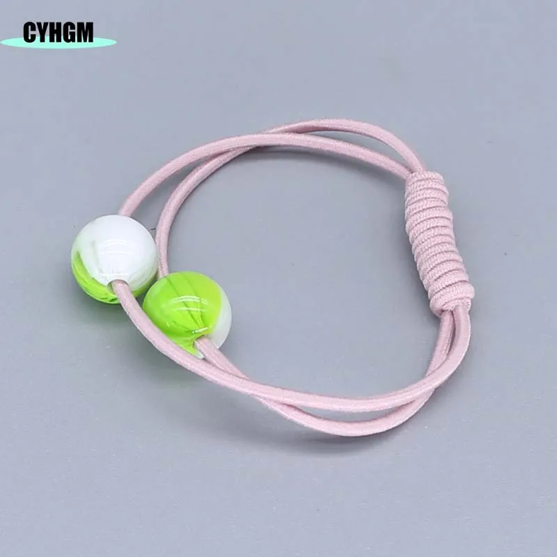 G016-pink-green Эластичные резинки для волос для девочек кавайные резинки для волос украшения желе бант satynowa gumka cheveux femme аксессуары для волос бренд G016 - Цвет: G016-pink-green