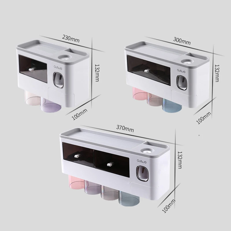 

Magnetic Adsorption Toothbrush Holder Automatic Toothpaste Squeezer Home Storage Shelves Wall-Mounted Bathroom Accessories Sets
