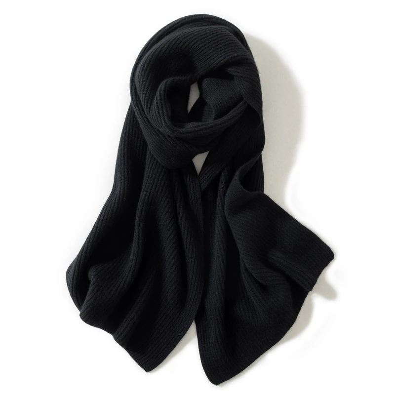 

Scarf women's thick and versatile warm knitted shawl dual-use Black