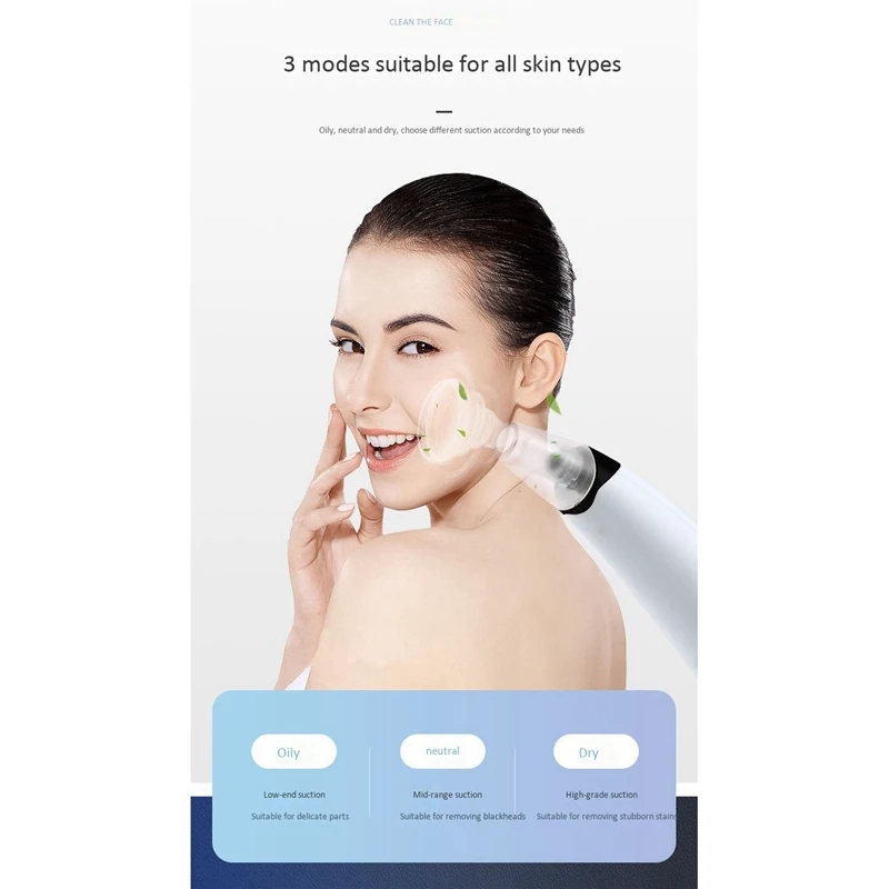 

Blackhead Remover Face Deep Nose Cleaner Pore Acne Pimple Removal Vacuum Suction Facial Beauty Clean Skin Tool