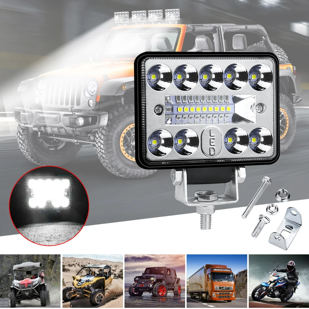 

2 Pcs Work Light Bar Car SUV Off Road Driving Fog Lamp Bulb 2800LM 57W 12V 19LED Car Accessories Dropshipping In Stock