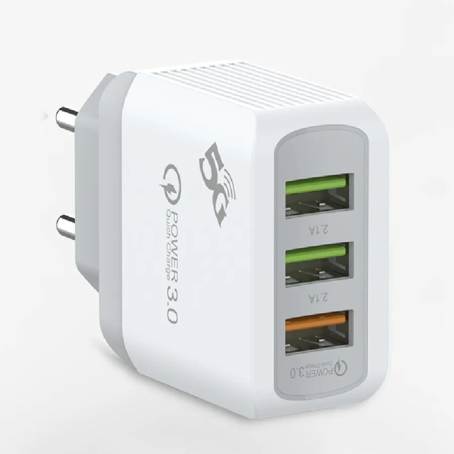 Фото Для светодиодных 3Usb Qc3. 0 мобильный телефон зарядное устройство для быстрой Для светодиодных 3Usb Qc3. 0 мобильный телефон зарядное устройство для быстрой