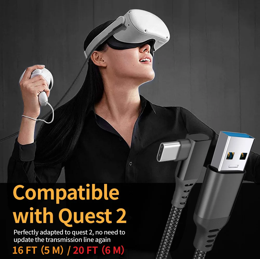 Для Oculus Quest 2 соединительный кабель 5 м USB 3 0 быстрой зарядки Кабели для Quest2 Очки