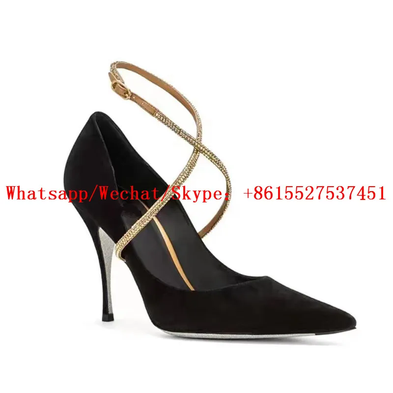 Женская обувь Пикантные женские туфли-лодочки с острым носком Стразы Chaussures Femme