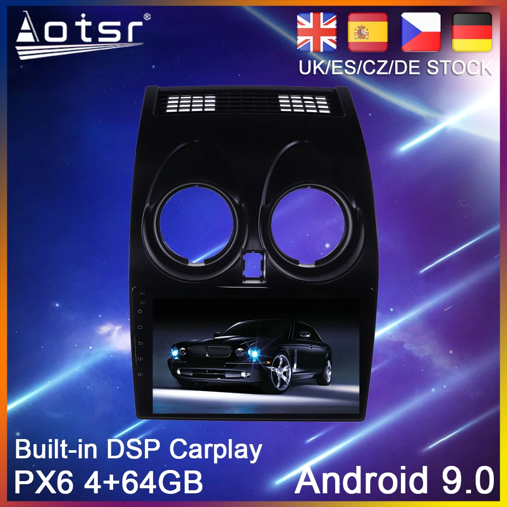 Android 9 PX6 автомобильный DVD плеер GPS навигация для Nissan Qashqai 1 J10 2006 2013 радиоприемник