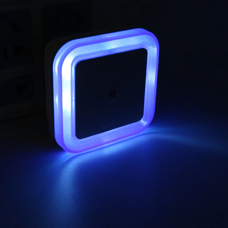 Синий Auto Night Lamp LED Induction Sensor Control Lamp Smart Home Night Light LED Square Light for Baby Bedroom Hallway dropshipping - Испускаемый цвет: Синий