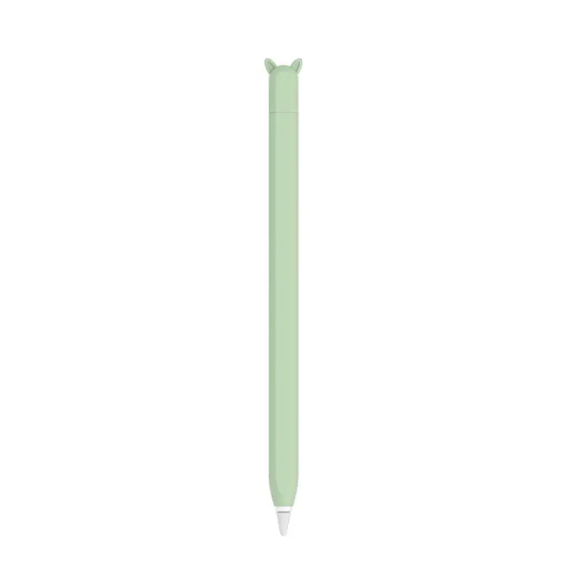 

G32B Cute Cat Ear Anti-scroll Soft Silicone Protective Sleeve Pouch Case Skin Cover for A-pple Pencil 2nd Generation