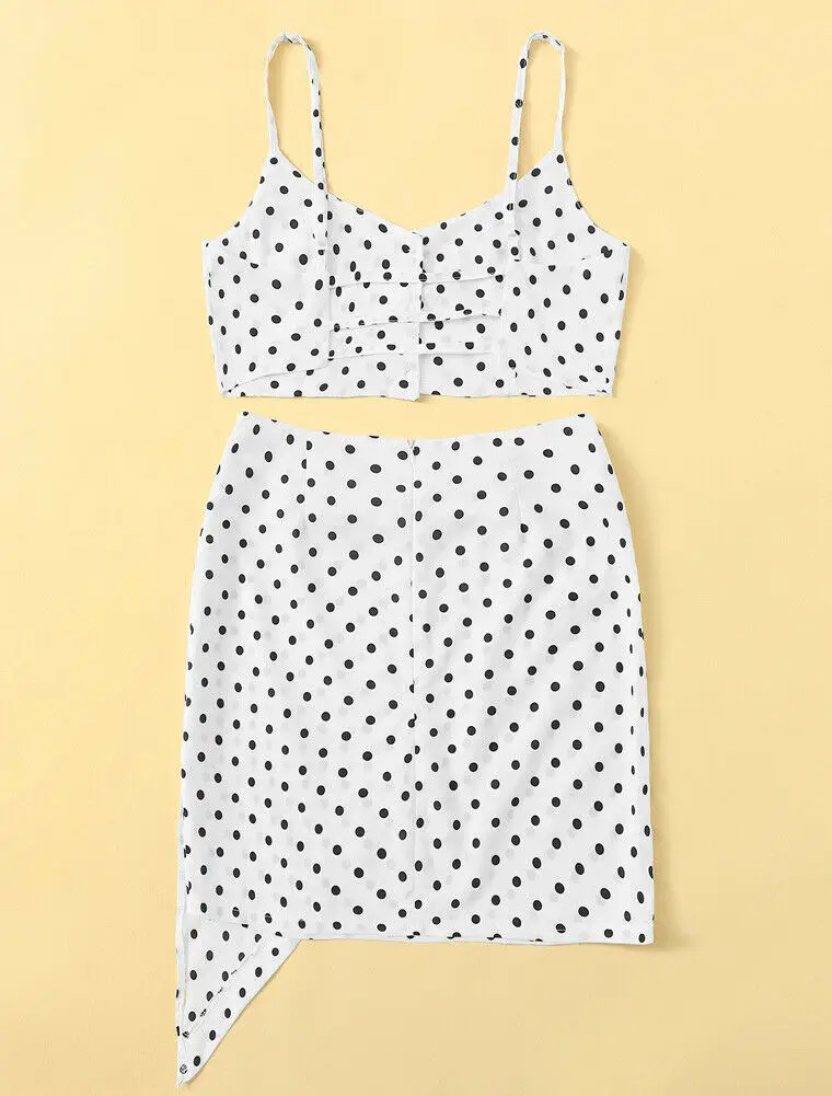 Фирменная новинка Женский комплект из 2 предметов в горошек на бретельках