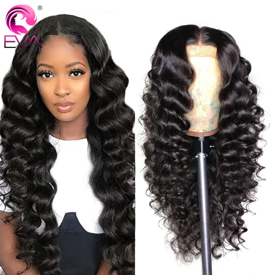 Эва кудрявые человеческие волосы парики для черных женщин бесклеевая 13x 4/13x 6