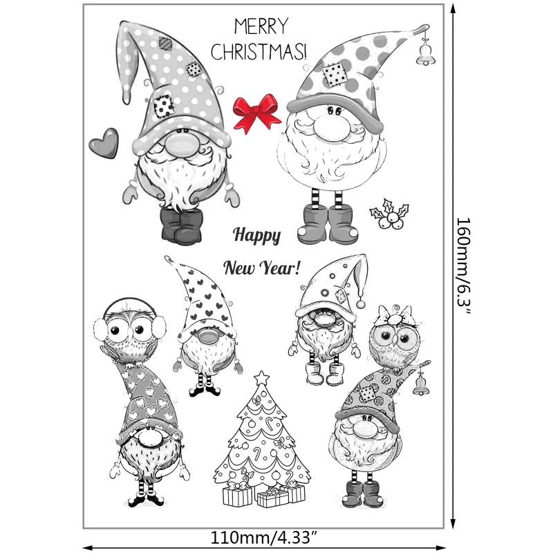 

Merry Christmas Santa Claus DIY Silicone Clear Stamp Cling Seal Scrapbook Embossing Album Decor Craft