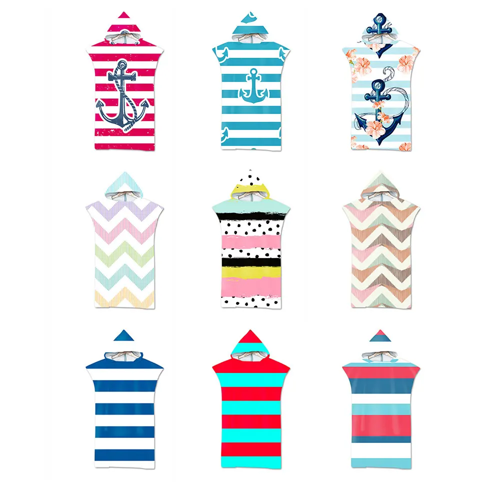 Клетчатое пляжное полотенце в полоску с капюшоном из микрофибры | Дом и сад