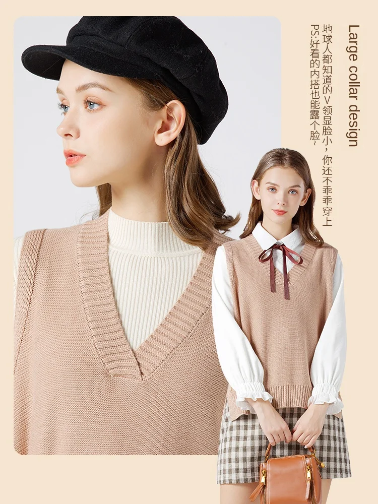 Эми без рукавов вязанный шерстяной жилет Женская одежда рукавами и закрытыми