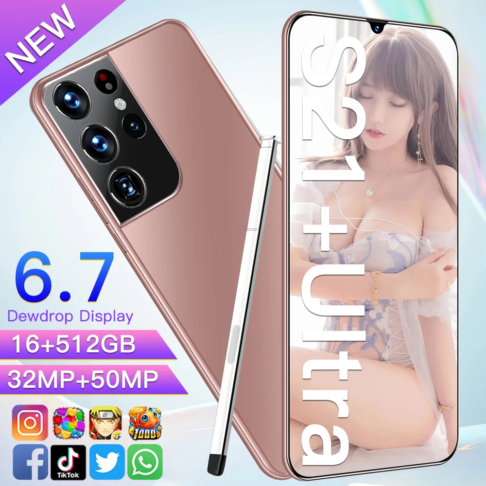 

Samsumg S21 Ultra Global Version 6.7 Inch Screen Deca Core 6800mAh 16G 512G 32MP 50MP Camera Face ID Mobile Phone Snapdragon 888