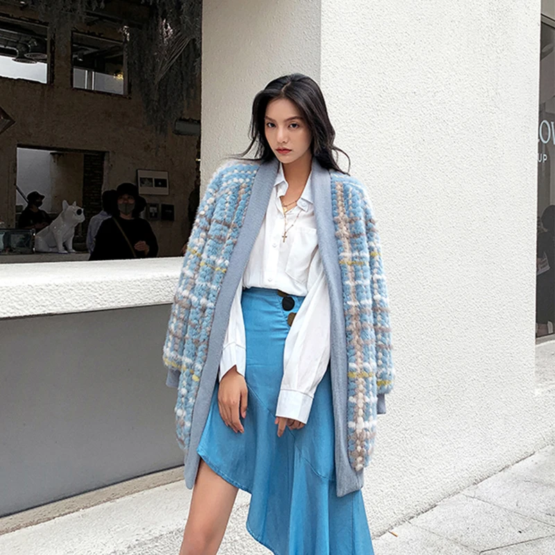 Зимняя импортная фиолетовая стандартная бархатная норковая шуба Ftangaiur 2021