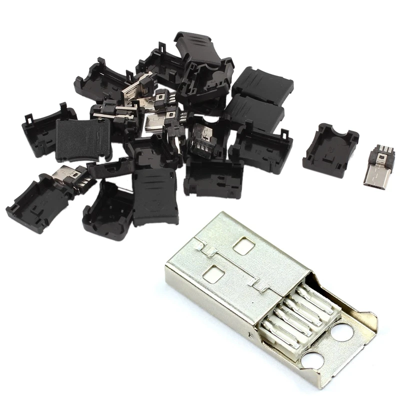 Новинка 10 шт. Тип A входящий штекер USB 4 Pin разъем с черной Пластик защитным кожухом