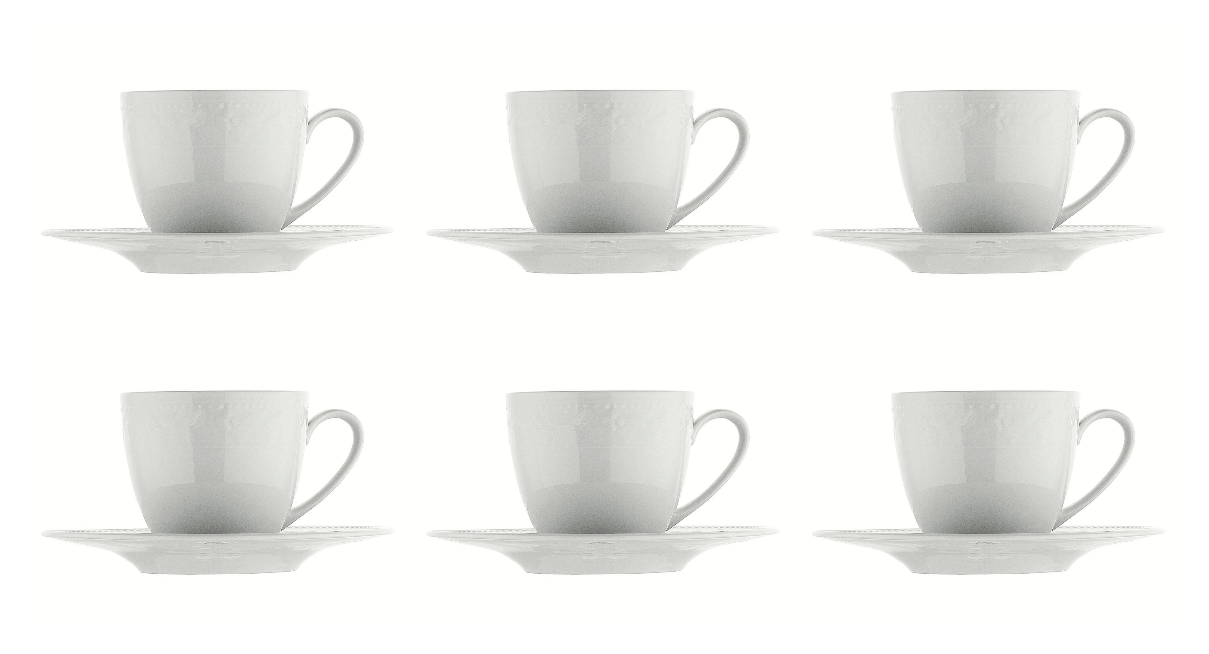 Белый турецкий кофейный набор Silvia в деревянной тарелке с рисунком эспрессо