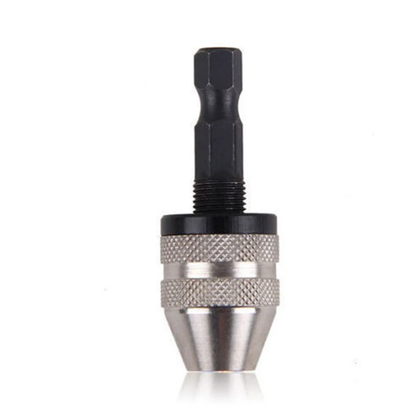 

1/4\" Inch Keyless Drill Bit Chuck Quick Change Adapter Converter Hex Shank Set