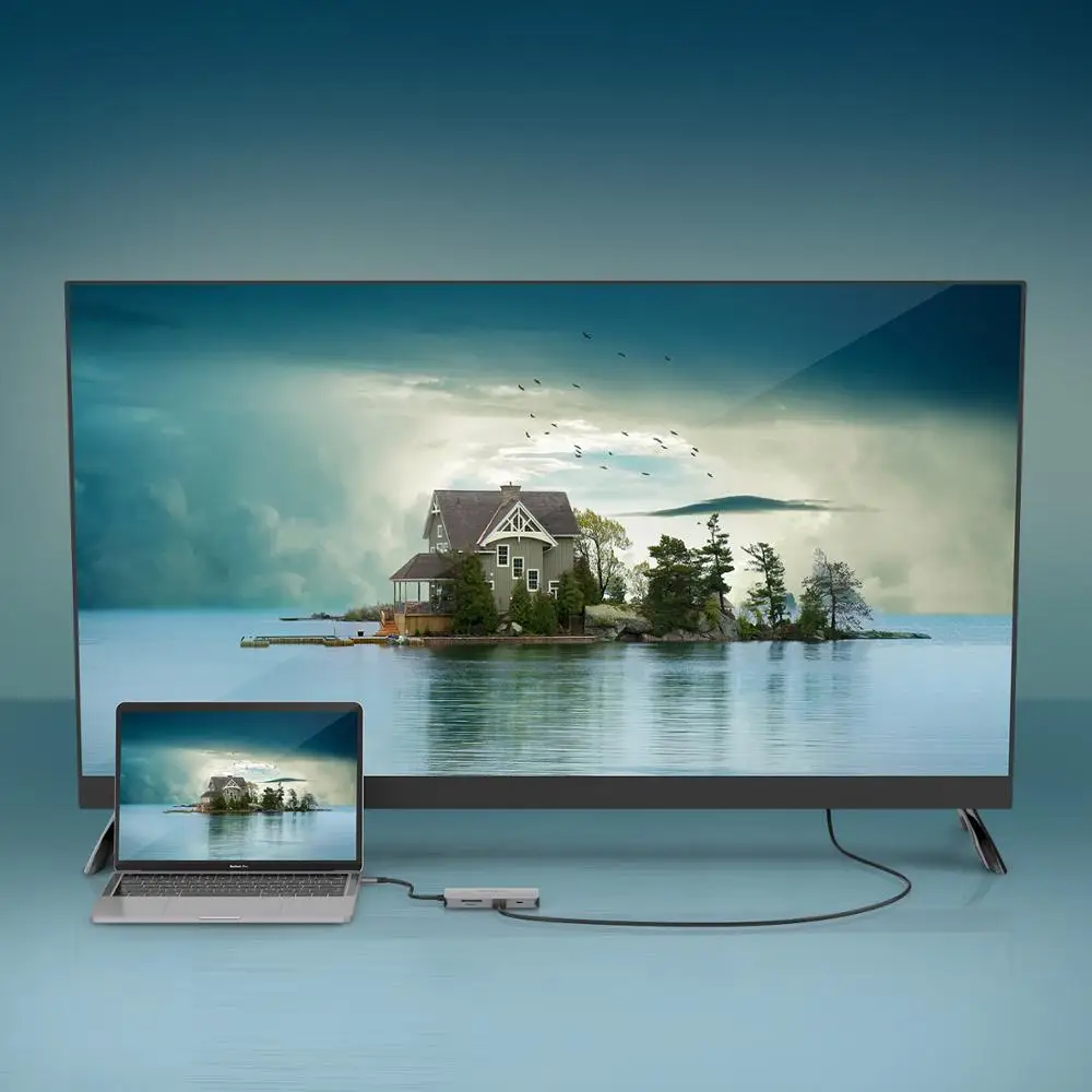 

USB with 4K HDMI, VGA, SD/Micro SD Card Reader, 3 USB 3.0, Type C Charging Adapter for MacBook Pro16,New Mac Air, Surface