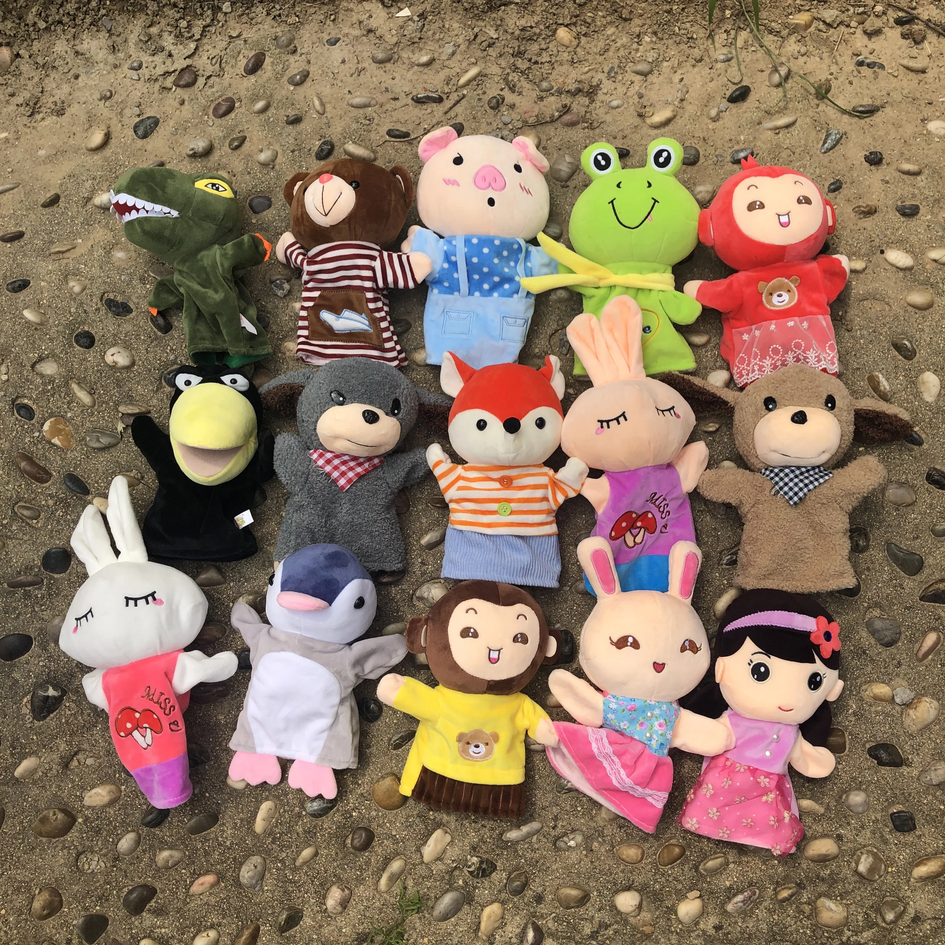 Мультяшные животные ручная марионетка реальная жизнь плюшевая лиса пингвин