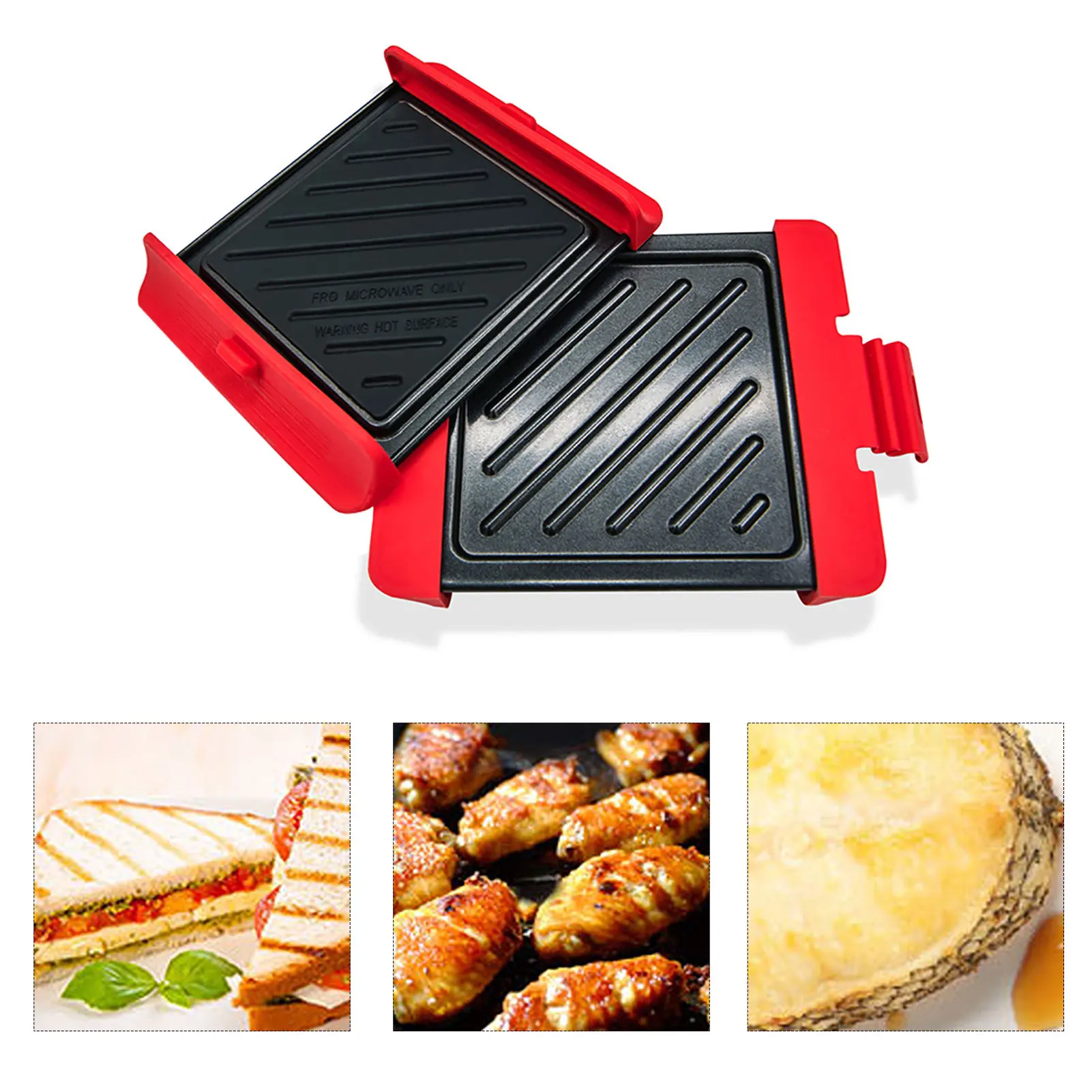 2 шт. антипригарная Микроволновая печь гриль сковорода посуда барбекю аксессуары